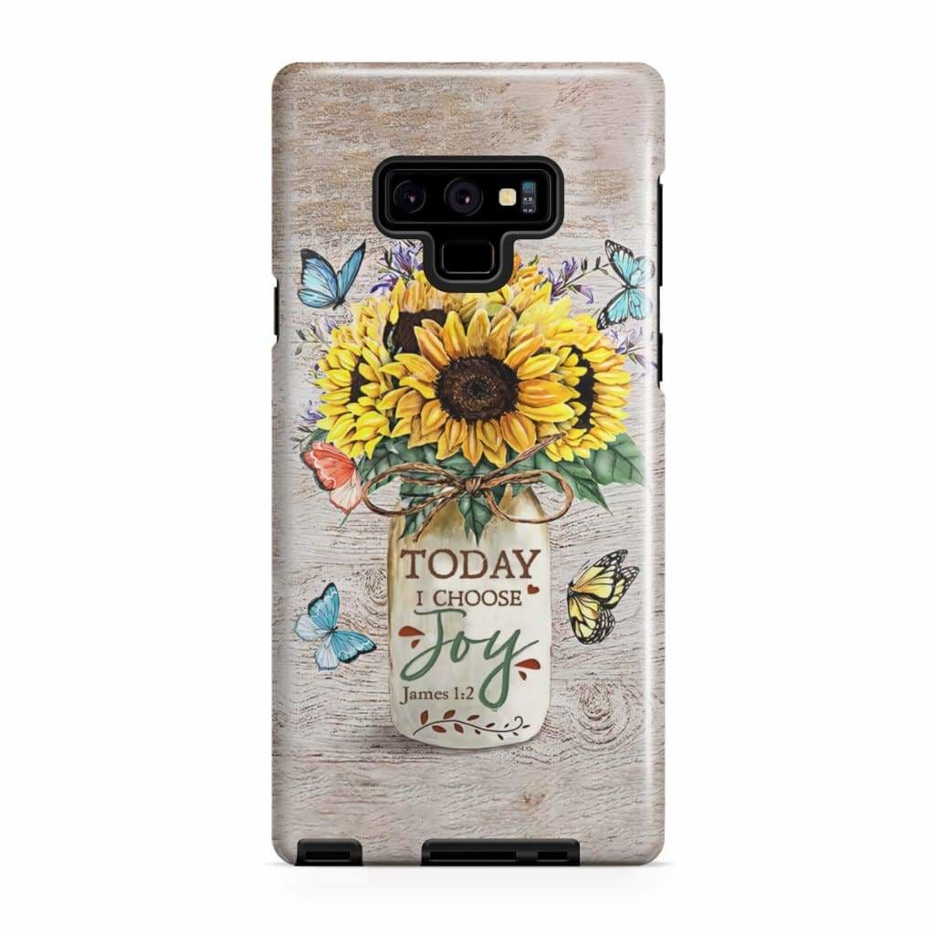 Today I Choose Joy James 12 Sunflowers With Butterfly Christian Phone Case - Inspirational Bible Scripture iPhone Cases