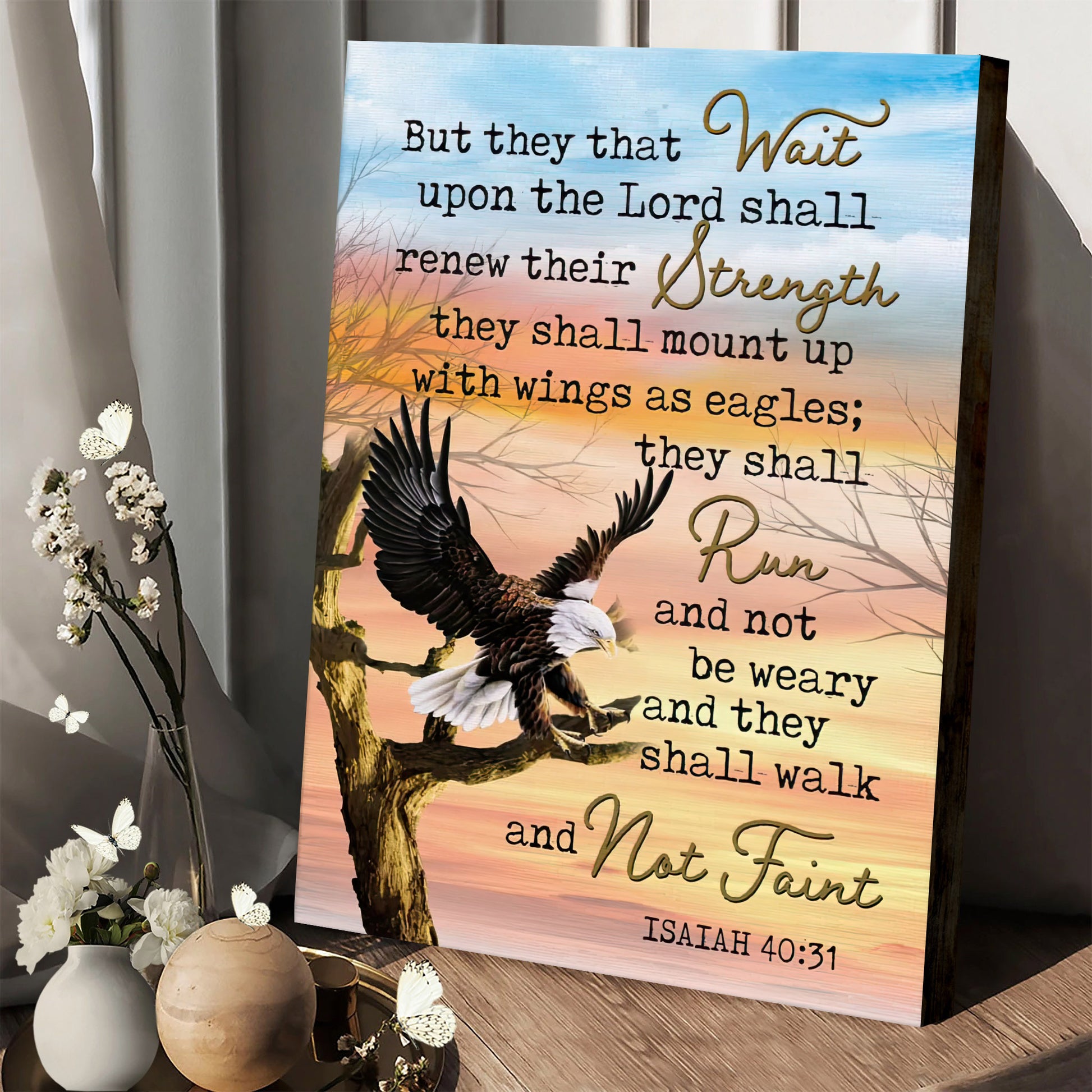 Eagle Canvas Prints Isaiah 40 31 - But They That Wait Upon The Lord Shall Renew Their Strength Wall Art 3