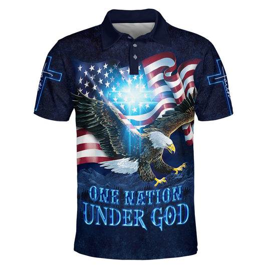 Eagle American One Nation Under God Polo Shirt - Christian Shirts & Shorts
