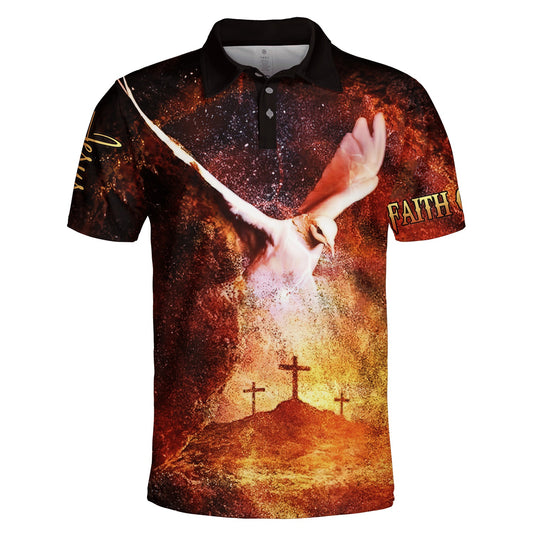 Eagle And Cross Polo Shirt - Christian Shirts & Shorts