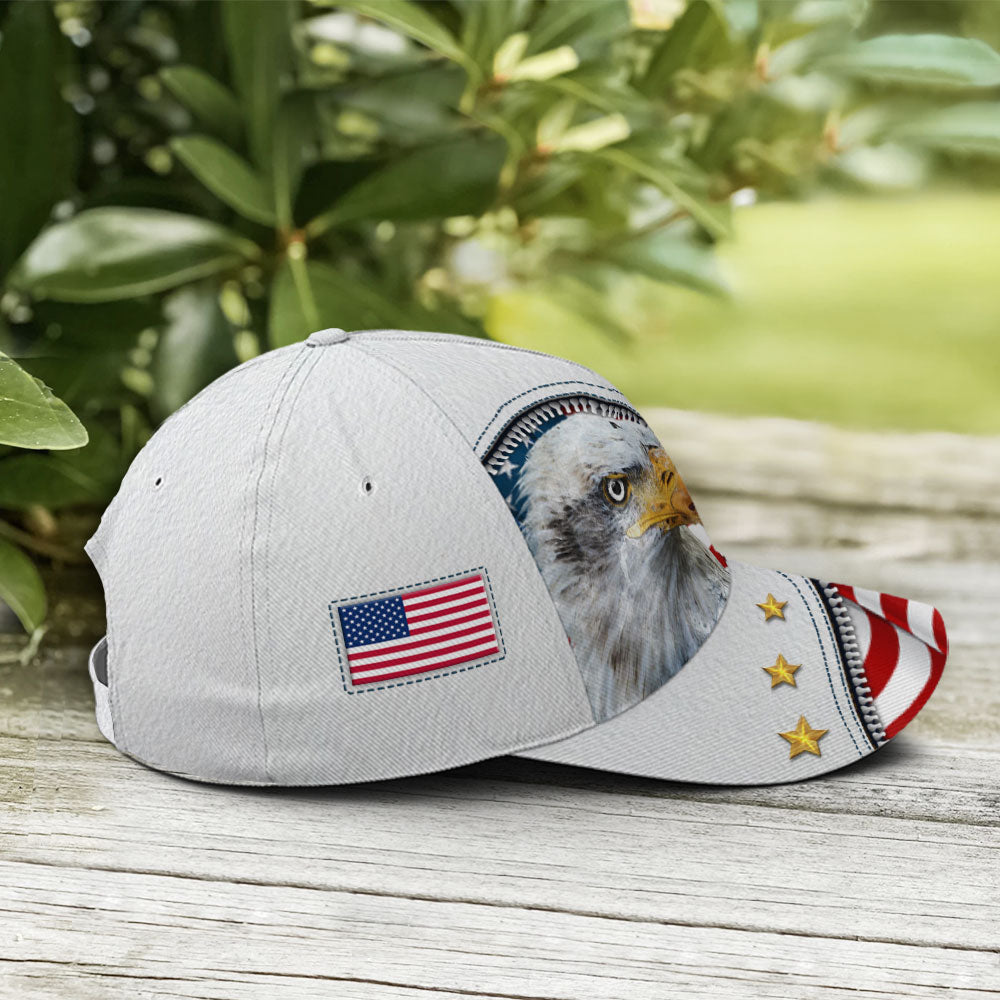 Eagle And US Flag Baseball Cap