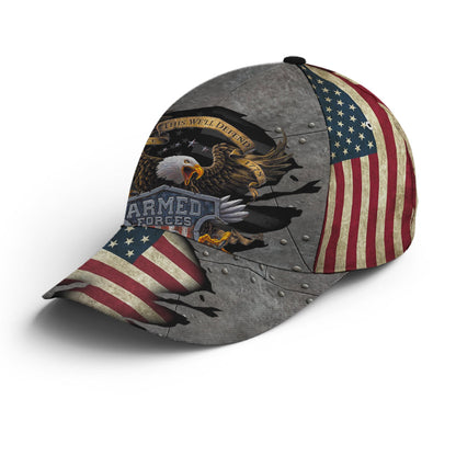Eagle Armed Force US Flag Baseball Cap