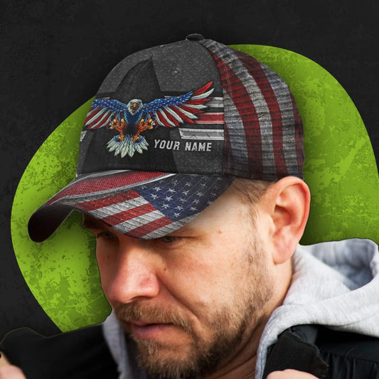 Eagle Custom Name Baseball Cap - Christian Hats for Men and Women