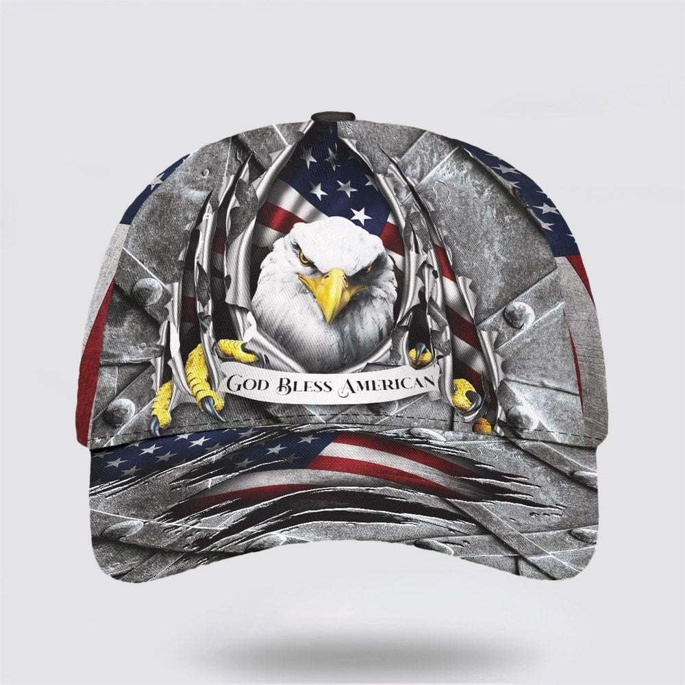 Eagle God Bless America Baseball Cap - Christian Hats for Men and Women