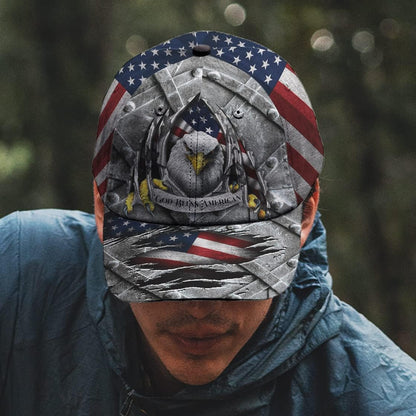 Eagle God Bless America Baseball Cap - Christian Hats for Men and Women