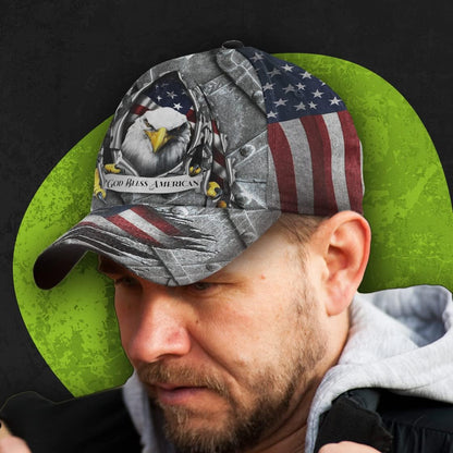 Eagle God Bless America Baseball Cap - Christian Hats for Men and Women