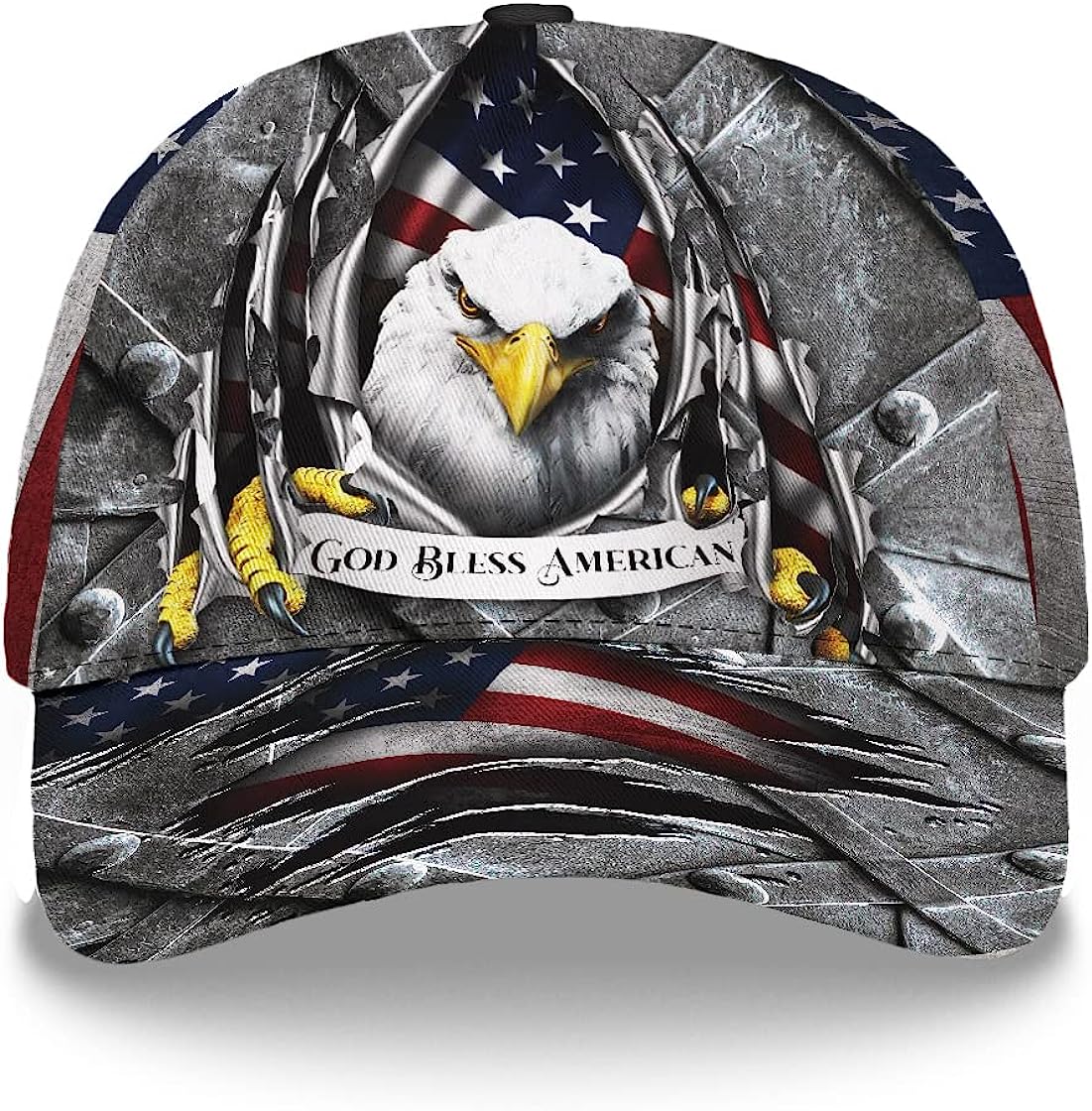 Eagle God Bless America Baseball Cap - Christian Hats for Men and Women