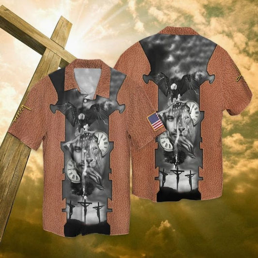 Eagle Lion Jesus Hawaiian Shirt - Christian Hawaiian Shirts For Men & Women