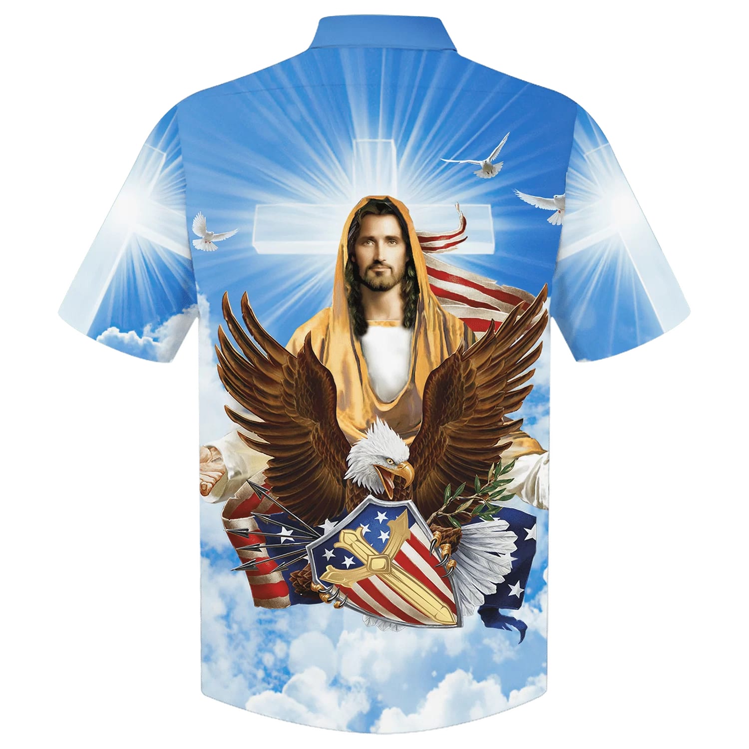 Eagle One Nation Under God Hawaiian Shirt - Best Hawaiian Shirts - Christian Hawaiian Shirt