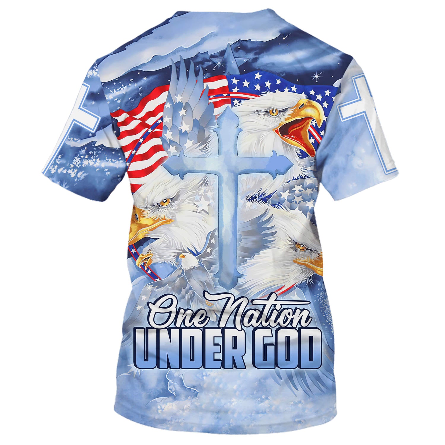 Eagle Patriot One Nation Under God 3D All Over Printed Shirt for Men and Women