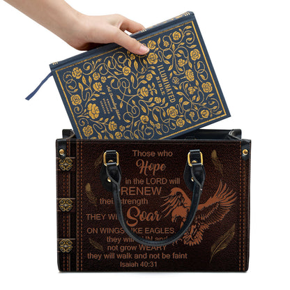 Eagle Those Who Hope In The Lord Will Renew Their Strength Leather Handbag - Religious Gifts For Women
