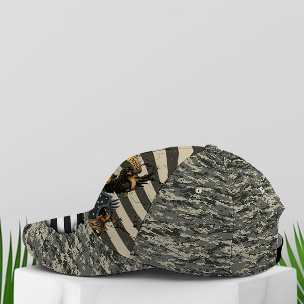 Eagle Veteran US Flag Camo Pattern Baseball Cap