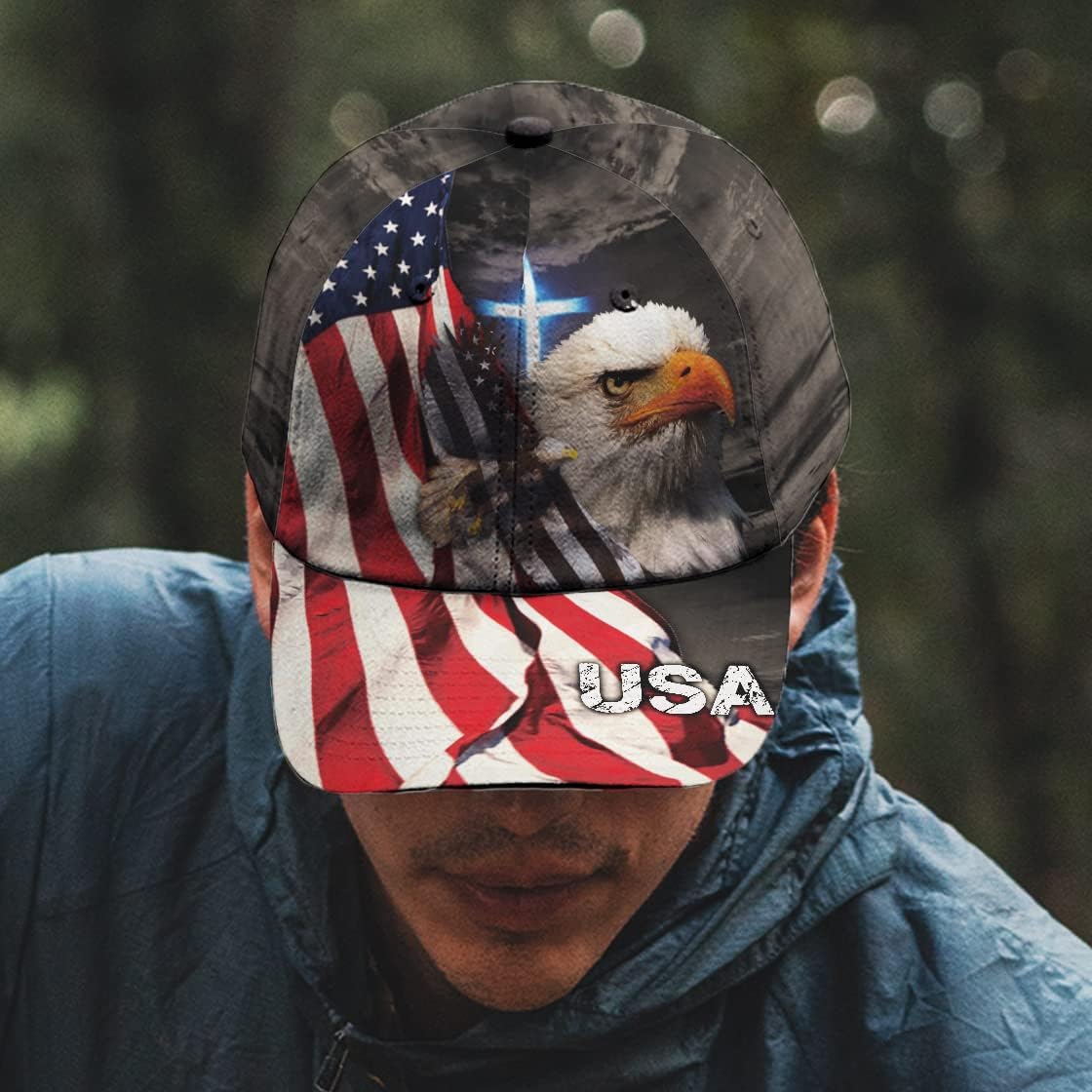 Eagle With The Cross Baseball Cap - Christian Hats for Men and Women