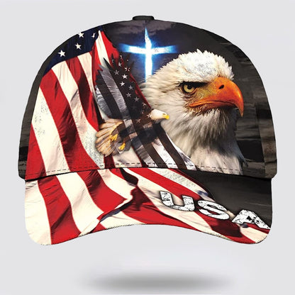 Eagle With The Cross Baseball Cap - Christian Hats for Men and Women