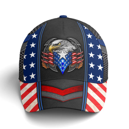 Eagles America US Flag Metallic Baseball Cap