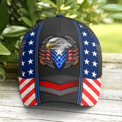 Eagles America US Flag Metallic Baseball Cap