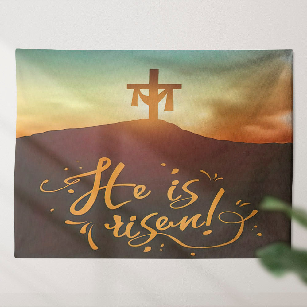 Easter Day He is Risen Tapestry - Jesus Tapestry - Bible Tapestry - Christian Wall Tapestry - Religious Tapestry Wall Hangings - Ciaocustom