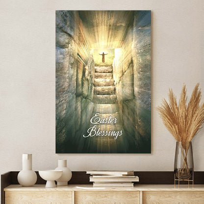 Easter Blessing Empty Tomb Canvas Wall Art - Easter Canvas Pictures - Christian Canvas Wall Decor