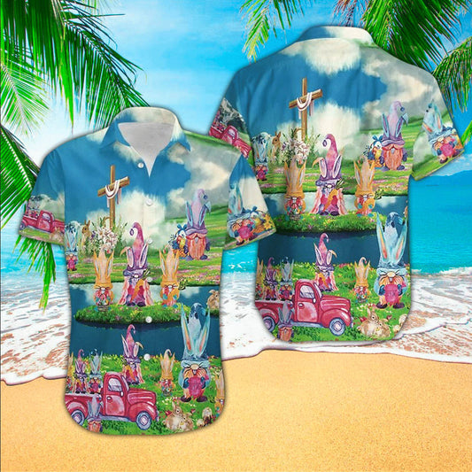 Easter Bunny Cross Hawaiian Shirt - Easter Hawaiian Shirts For Men & Women
