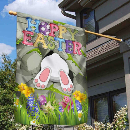 Easter Bunny Happy Easter Flag - Religious Easter House Flags - Easter Garden Flags