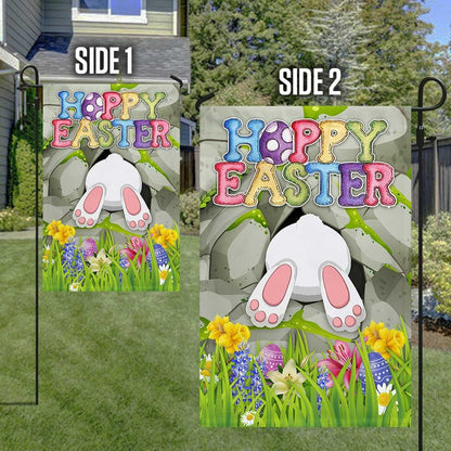 Easter Bunny Happy Easter Flag - Religious Easter House Flags - Easter Garden Flags