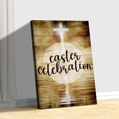 Easter Celebration Cross Canvas Wall Art - Easter Canvas Pictures - Religious Wall Decor