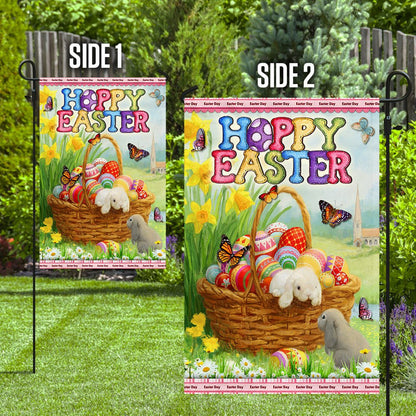 Easter Day Eggs Happy Easter Flag - Religious Easter House Flags - Easter Garden Flags
