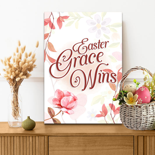 Easter Grace Wins Canvas Wall Art - Easter Canvas Pictures - Religious Wall Decor