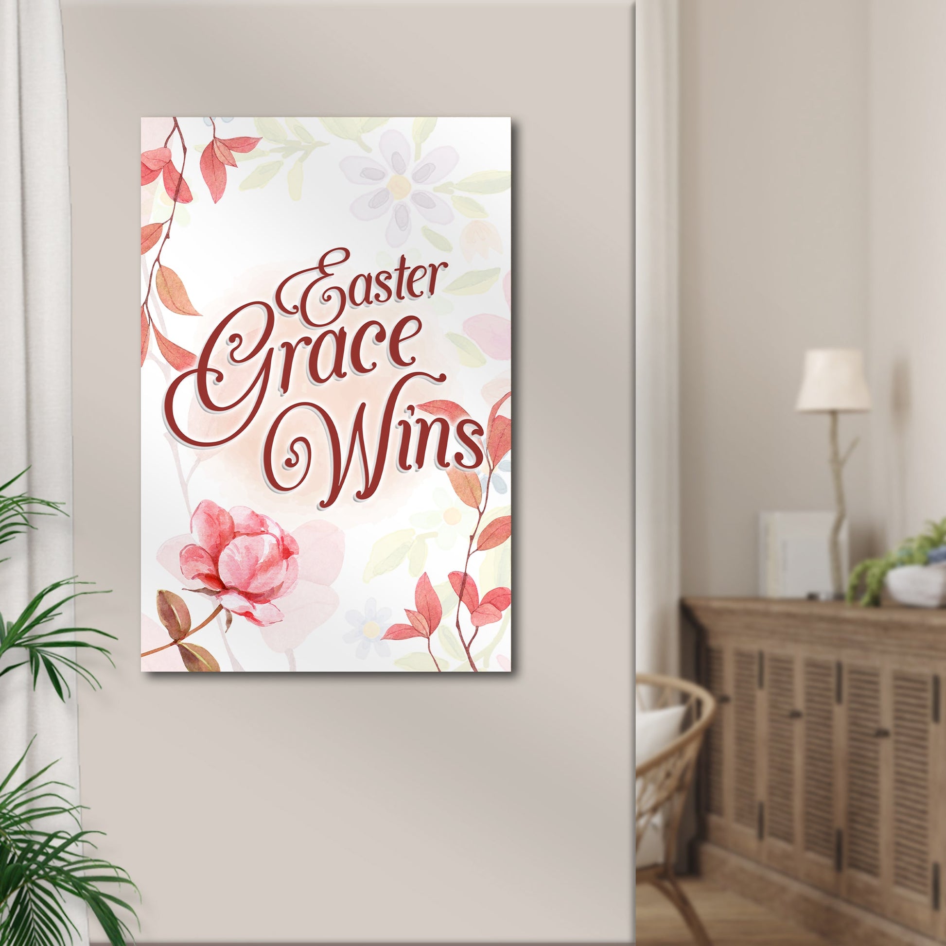 Easter Grace Wins Canvas Wall Art - Easter Canvas Pictures - Religious Wall Decor
