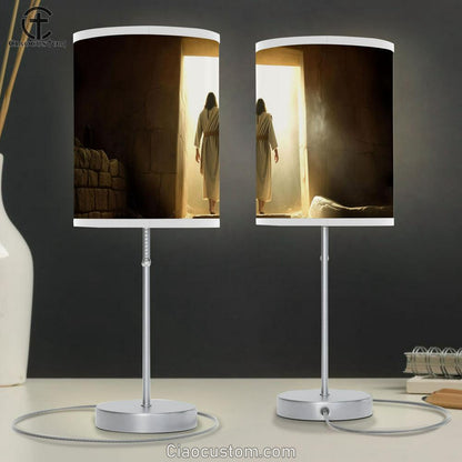 Easter Jesus Christ Come Out Tomb Table Lamp Pictures - Faith Art - Christian Table Lamp For Bedroom Decor