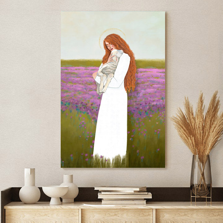 Easter Lamb of God Canvas Art - Religious Canvas Painting - Wall Art Decor