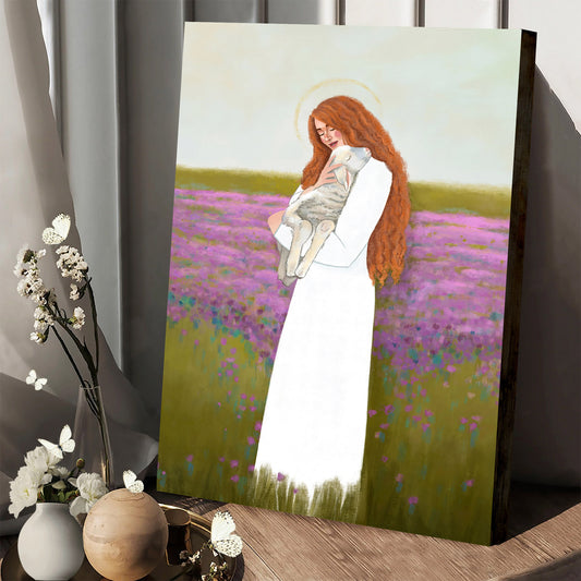 Easter Lamb of God Canvas Art - Religious Canvas Painting - Wall Art Decor