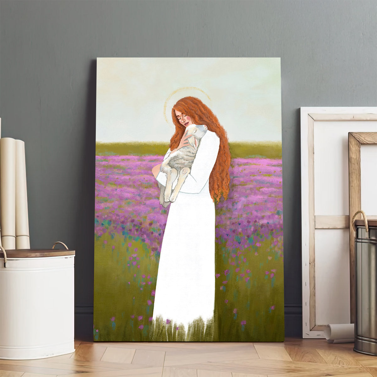 Easter Lamb of God Canvas Art - Religious Canvas Painting - Wall Art Decor