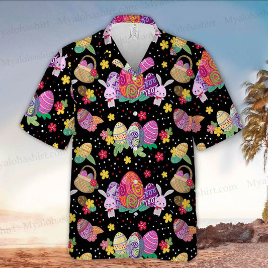 Easter Rabbit And Egg Hawaiian Shirt - Easter Hawaiian Shirts For Men & Women