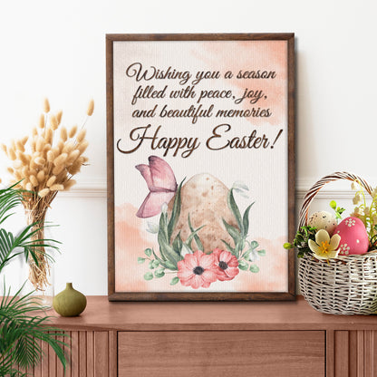 Easter Wishes Canvas Wall Art - Easter Canvas Pictures - Religious Wall Decor