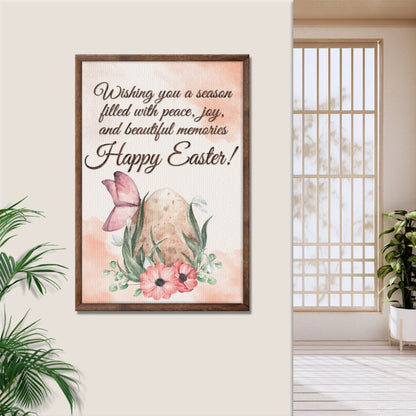 Easter Wishes Canvas Wall Art - Easter Canvas Pictures - Religious Wall Decor