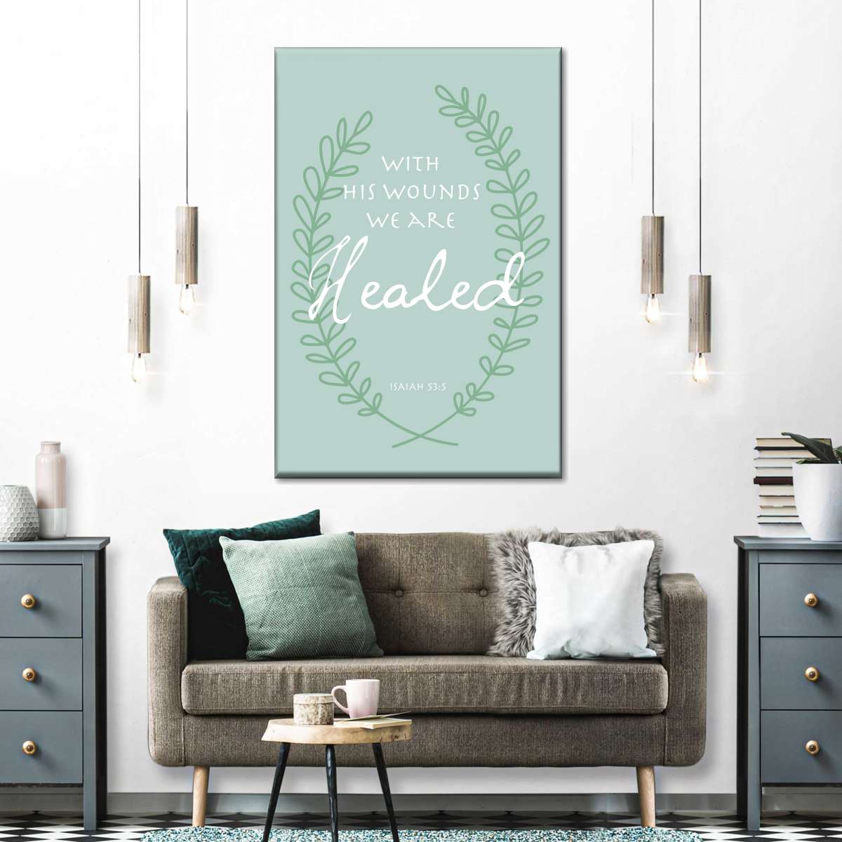 Easter With His Wounds We Are Healed Canvas Wall Art - Christian Wall Decor Art - Religious Wall Decor