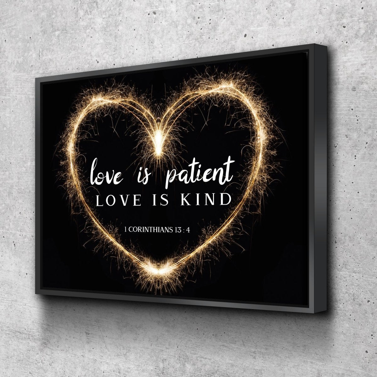 Electric Heart Love Is Patient, Love Is Kind Wall Art - Christian Canvas Wall Art