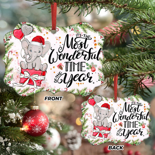 Elephant Christmas Gift Metal Ornament - Christmas Ornament - Christmas Gift