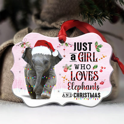 Elephant Just A Girl Who Loves Metal Ornament - Christmas Ornament - Christmas Gift