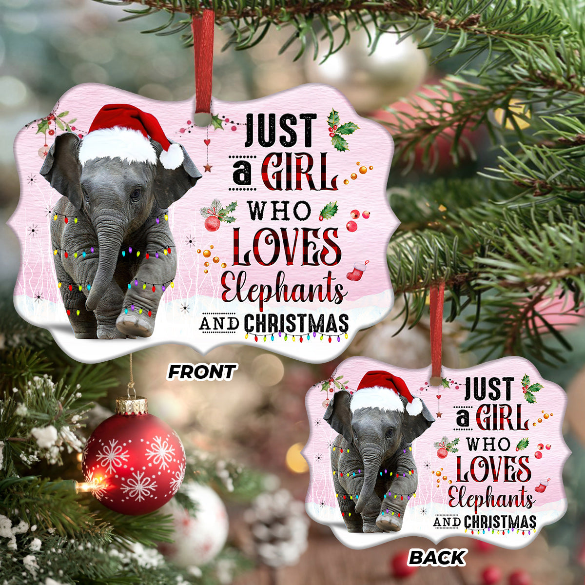 Elephant Just A Girl Who Loves Metal Ornament - Christmas Ornament - Christmas Gift