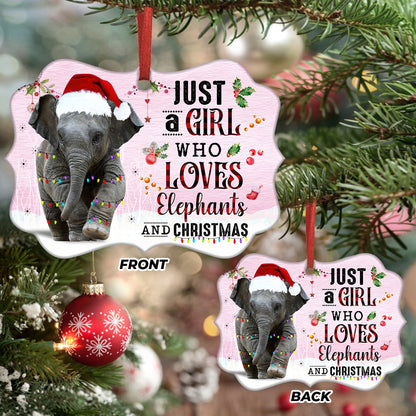 Elephant Just A Girl Who Loves Metal Ornament - Christmas Ornament - Christmas Gift