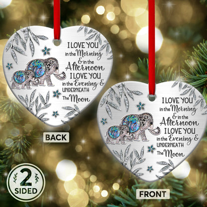 Elephant Motherhood Jewelry Style Heart Ornament - Christmas Ornament - Ciaocustom