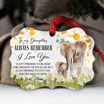  Elephant To My Daughter 2 Metal Ornament - Christmas Ornament - Christmas Gift