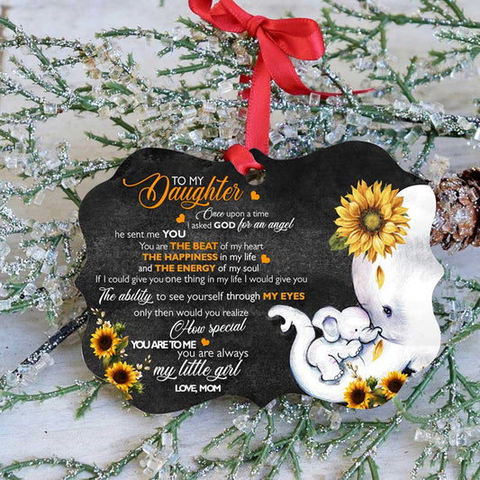 Elephant To My Daughter Metal Ornament - Christmas Ornament - Christmas Gift