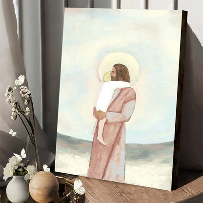 Embrace Christian Canvas Art Jesus Christ Holding Child - Religious Wall Art Canvas