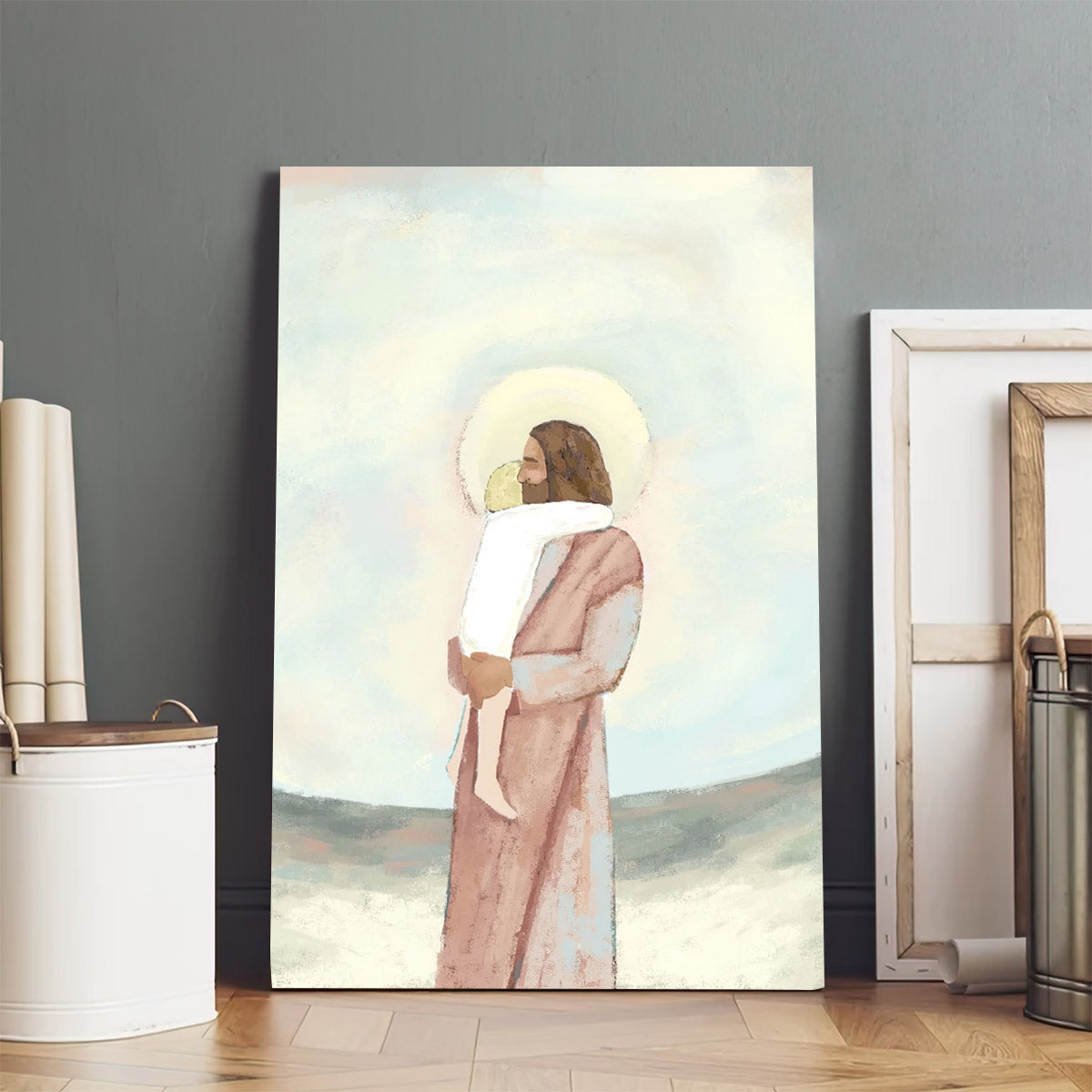 Embrace Christian Canvas Art Jesus Christ Holding Child - Religious Wall Art Canvas