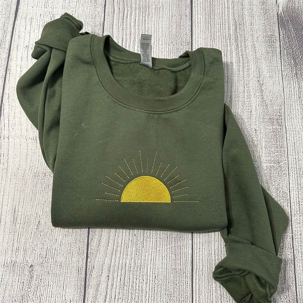 Embroidered Sun Sweatshirt, Women's Embroidered Sweatshirts