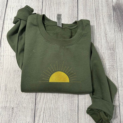 Embroidered Sun Sweatshirt, Women's Embroidered Sweatshirts