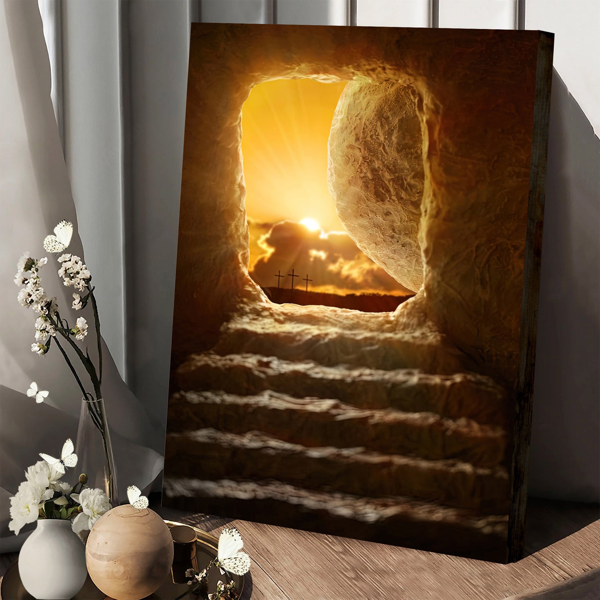 Empty Tomb Easter Canvas Wall Art - Easter Canvas Pictures - Christian Canvas Wall Decor